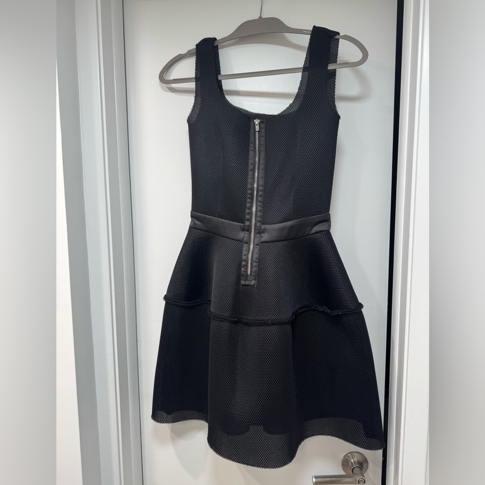 Maje Black Textured Mini Dress